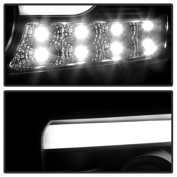 Spyder GMC Sierra 14-16 Projector Headlights Light Bar DRL Blk PRO-YD-GS14V2-LBDRL-BK 5080851