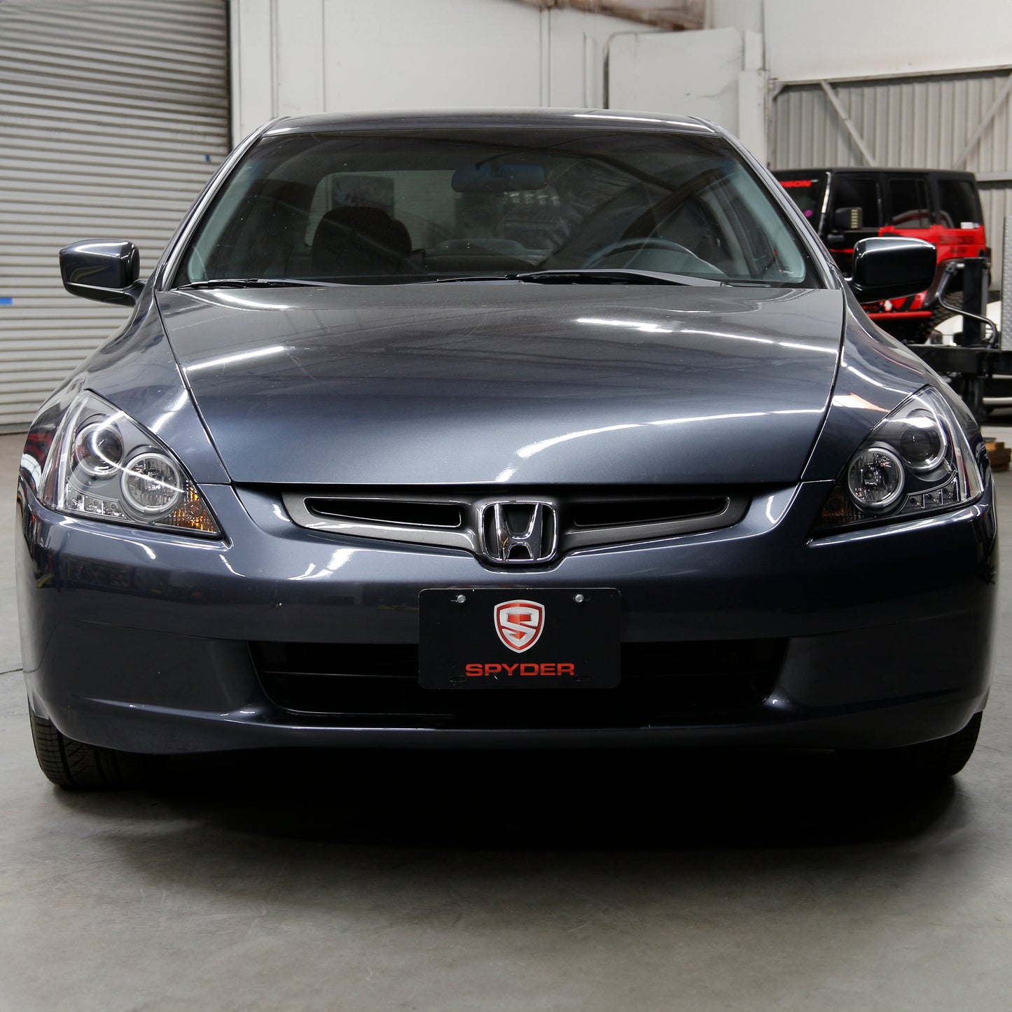 Spyder Honda Accord 03-07 Projector Headlights LED Halo Amber Reflctr LED Blk PRO-YD-HA03-AM-BK 5010636
