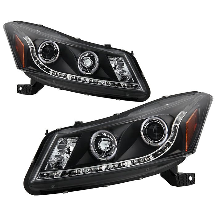 Spyder Honda Accord 08-12 4Dr Projector Headlights- LED Halo DRL Blk PRO-YD-HA08-4D-HL-BK 5010667