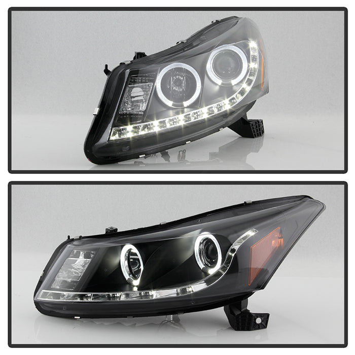 Spyder Honda Accord 08-12 4Dr Projector Headlights- LED Halo DRL Blk PRO-YD-HA08-4D-HL-BK 5010667