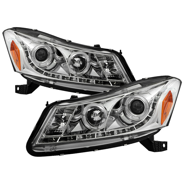Spyder Honda Accord 08-12 4Dr Projector Headlights- LED Halo DRL Chrm PRO-YD-HA08-4D-HL-C 5010674
