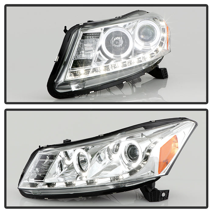 Spyder Honda Accord 08-12 4Dr Projector Headlights- LED Halo DRL Chrm PRO-YD-HA08-4D-HL-C 5010674