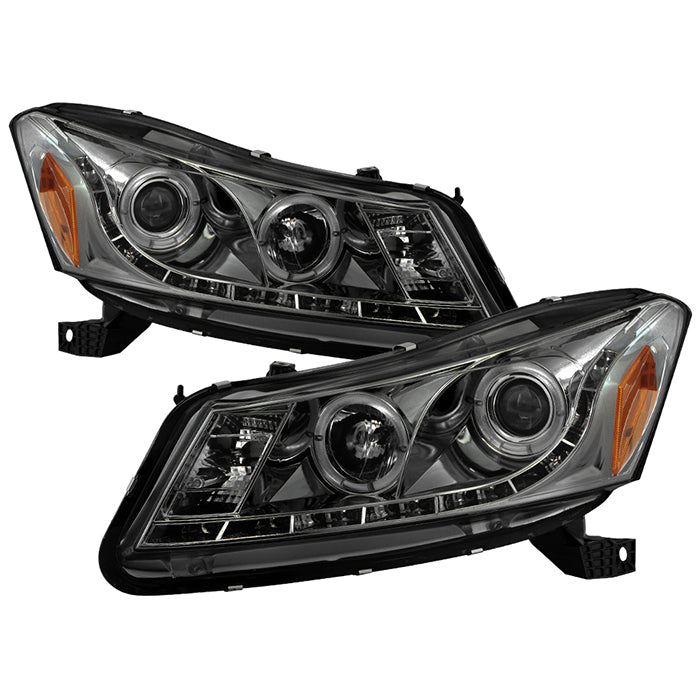 Spyder Honda Accord 08-12 4Dr Projector Headlights- LED Halo DRL Smke PRO-YD-HA08-4D-HL-SM 5010681