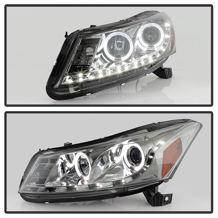 Spyder Honda Accord 08-12 4Dr Projector Headlights- LED Halo DRL Smke PRO-YD-HA08-4D-HL-SM 5010681