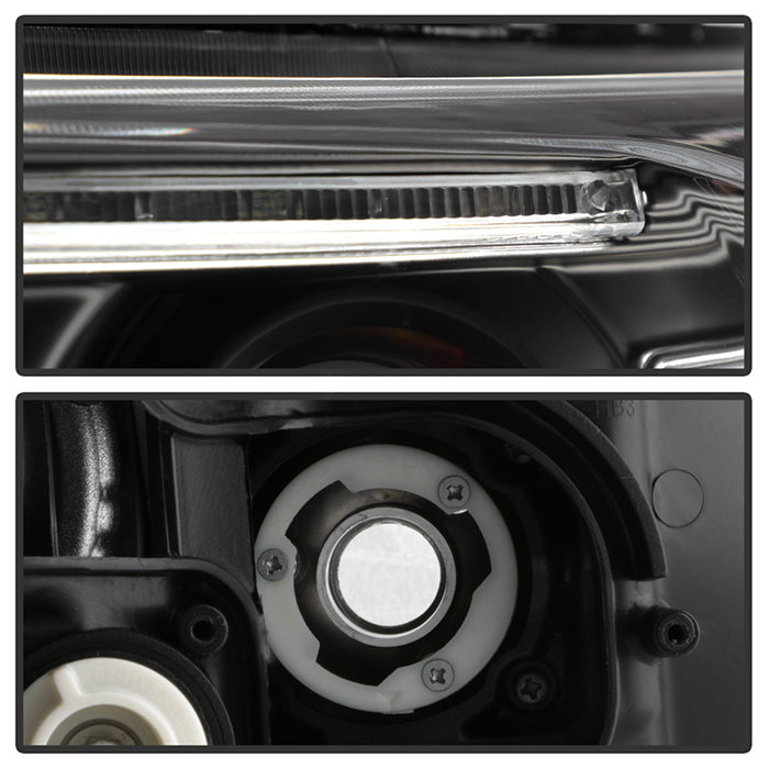 Spyder Honda Accord 2013-2015 4DR Projector Headlights Light Bar DRL Black PRO-YD-HA13-LBDRL-BK 5080530