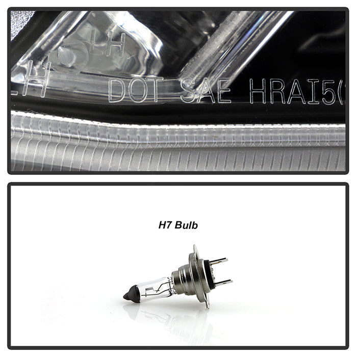 Spyder Honda Accord 2013-2015 4DR Projector Headlights Light Bar DRL Black PRO-YD-HA13-LBDRL-BK 5080530