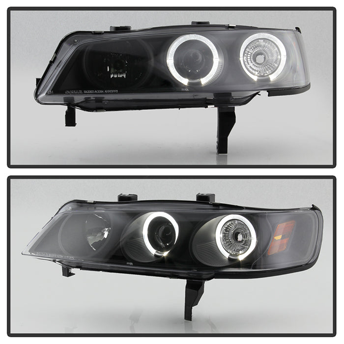 Spyder Honda Accord 94-97 1PC Projector Headlights LED Halo Amber Reflctr Blk PRO-YD-HA94-AM-BK 5010698