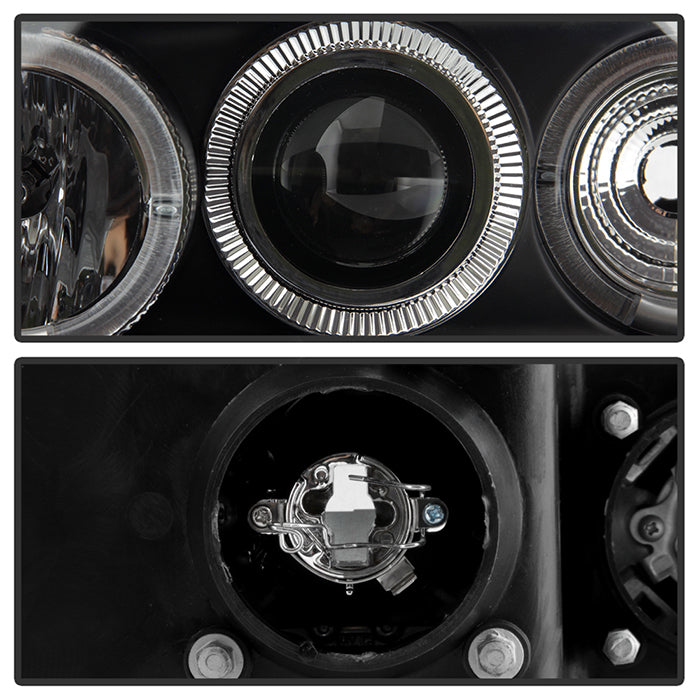 Spyder Honda Accord 98-02 1PC Projector Headlights LED Halo Amber Reflctr Blk PRO-YD-HA98-AM-BK 5010728