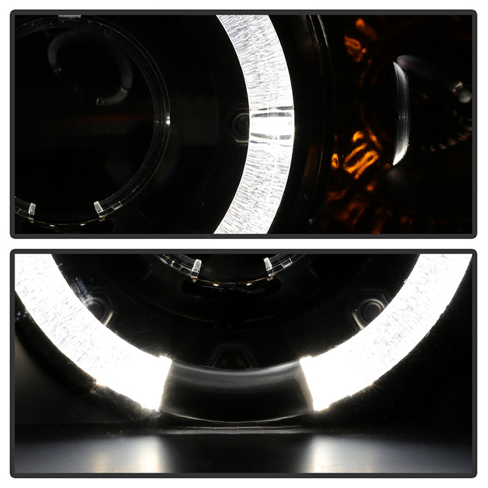 Spyder Honda Civic 01-03 2/4DR Projector Headlights - LED Halo Amber Reflector Blk PRO-YD-HC01-AM-BK 5010759