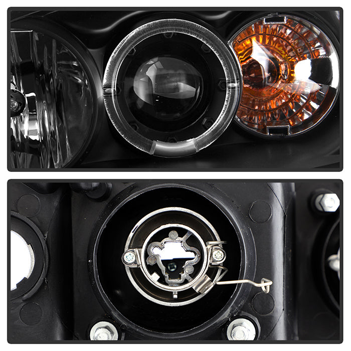 Spyder Honda Civic 01-03 2/4DR Projector Headlights - LED Halo Amber Reflector Blk PRO-YD-HC01-AM-BK 5010759