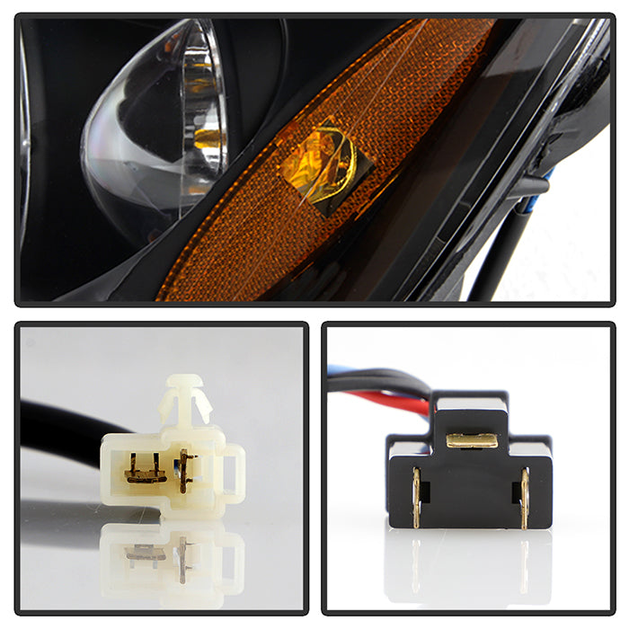 Spyder Honda Civic 01-03 2/4DR Projector Headlights - LED Halo Amber Reflector Blk PRO-YD-HC01-AM-BK 5010759