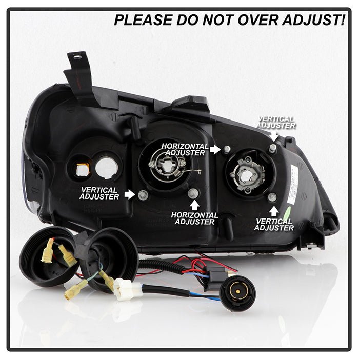 Spyder Honda Civic 01-03 2/4DR Projector Headlights - LED Halo Amber Reflector Blk PRO-YD-HC01-AM-BK 5010759