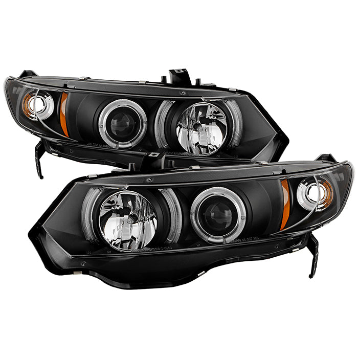 Spyder Honda Civic 06-08 2Dr Projector Headlights LED Halo Black High H1 Low H1 PRO-YD-HC06-2D-HL-BK 5010780