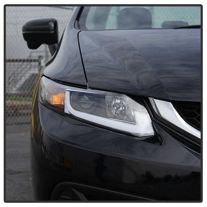 Spyder Honda Civic 2012-2014 Projector Headlights - Light Bar DRL Black PRO-YD-HC12-DRL-BK 5076519