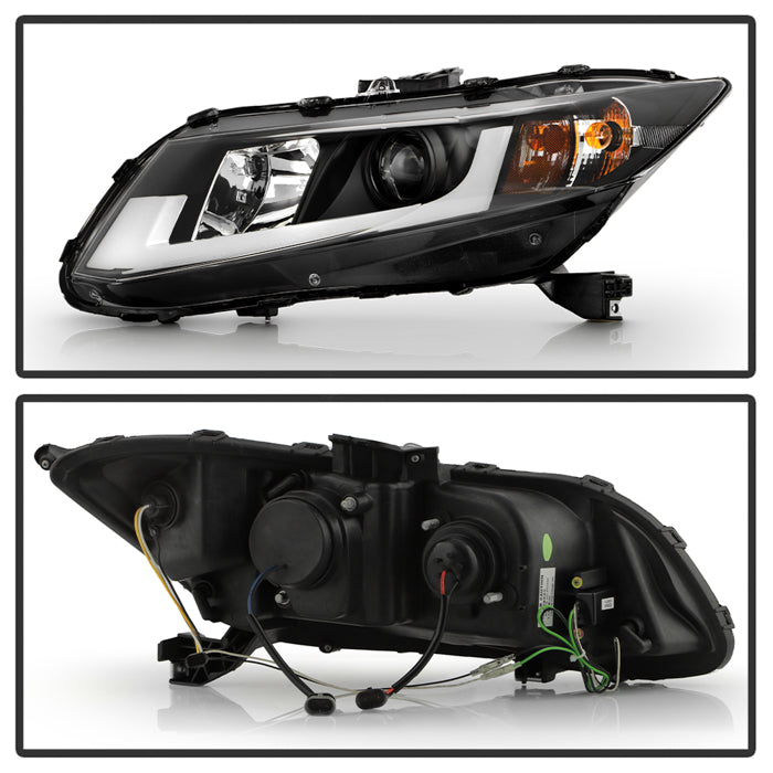 Spyder Honda Civic 2012-2014 Projector Headlights - Light Bar DRL Black PRO-YD-HC12-DRL-BK 5076519