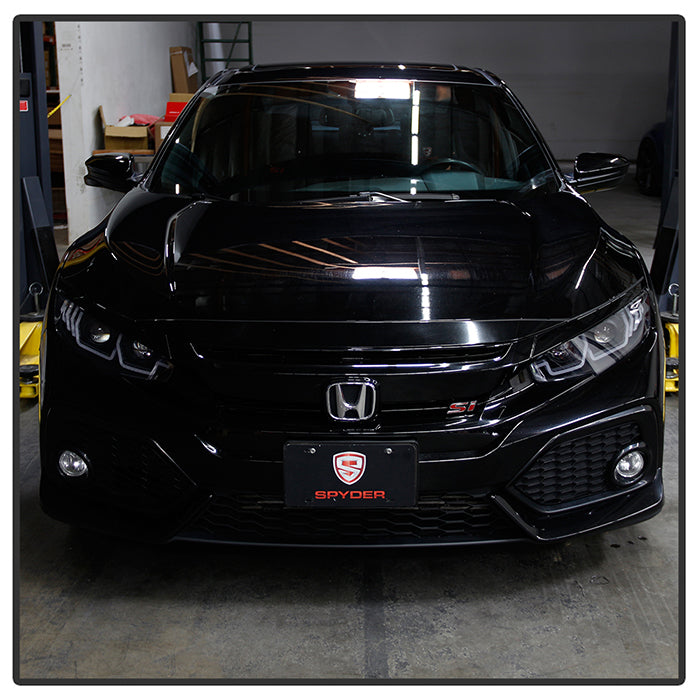 Spyder 16-18 Honda Civic 4Dr w/LED Seq Turn Sig Lights Proj Headlight - Black - PRO-YD-HC16-SEQ-BK 5086099