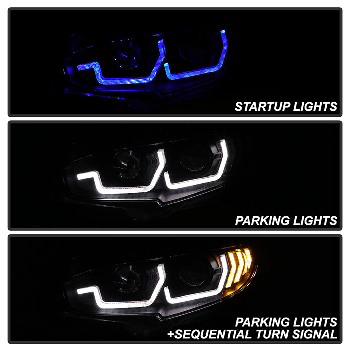 Spyder Honda Civic 16- 2DR/4DR/Hatchback Projector Headlights - Black PRO-YD-HC16SI-SEQGR-BK 5087867