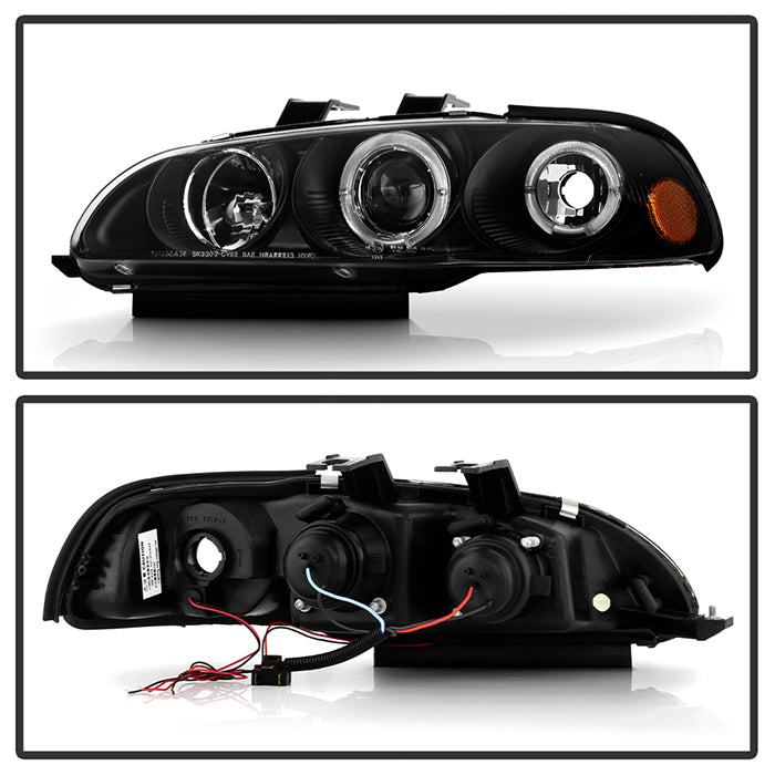 Spyder Honda Civic 92-95 2/3DR 1PC Projector LED Halo Amber Reflctr Blk PRO-YD-HC921P-23D-AM-BK 5010841