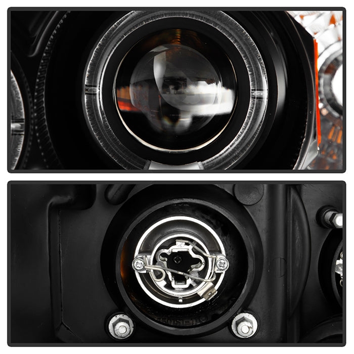 Spyder Honda Civic 96-98 Projector Headlights LED Halo Amber Reflctr Blk PRO-YD-HC96-AM-BK 5010902