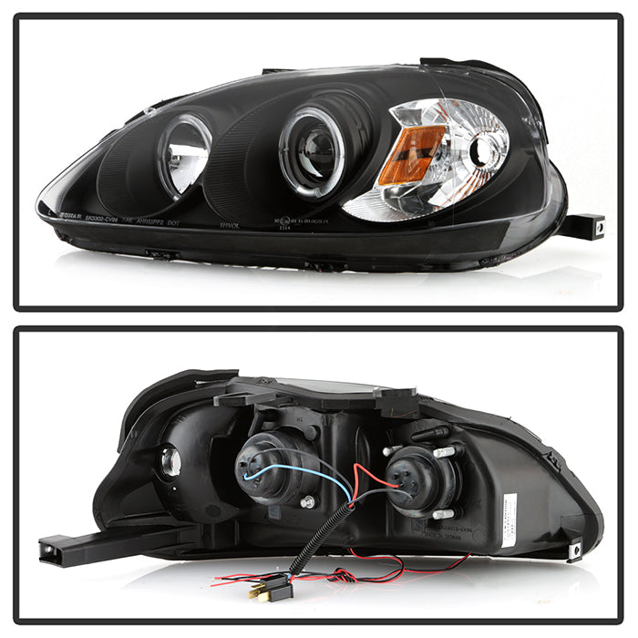 Spyder Honda Civic 99-00 Projector Headlights LED Halo Black High H1 Low H1 PRO-YD-HC99-AM-BK 5010933