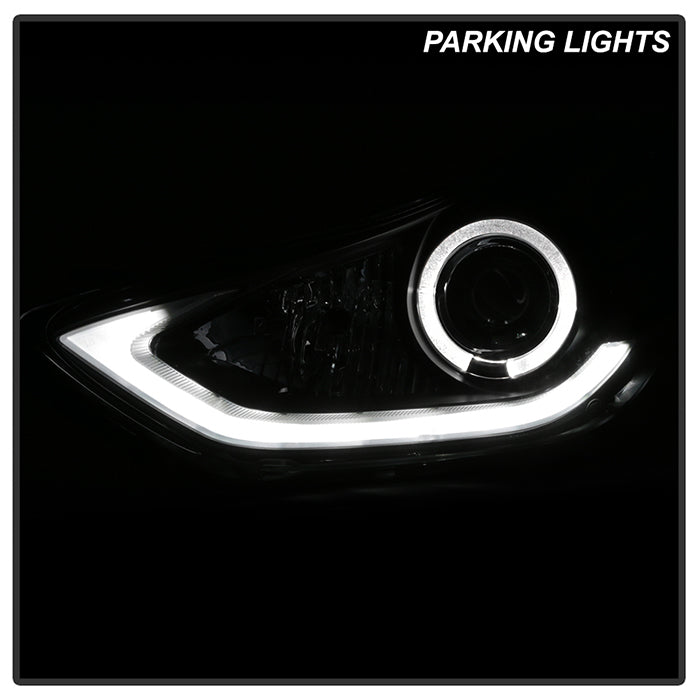 Spyder Hyundai Elantra 11-13 Projector Headlights LED Halo DRL Blk PRO-YD-HYELAN11-DRL-BK 5073662