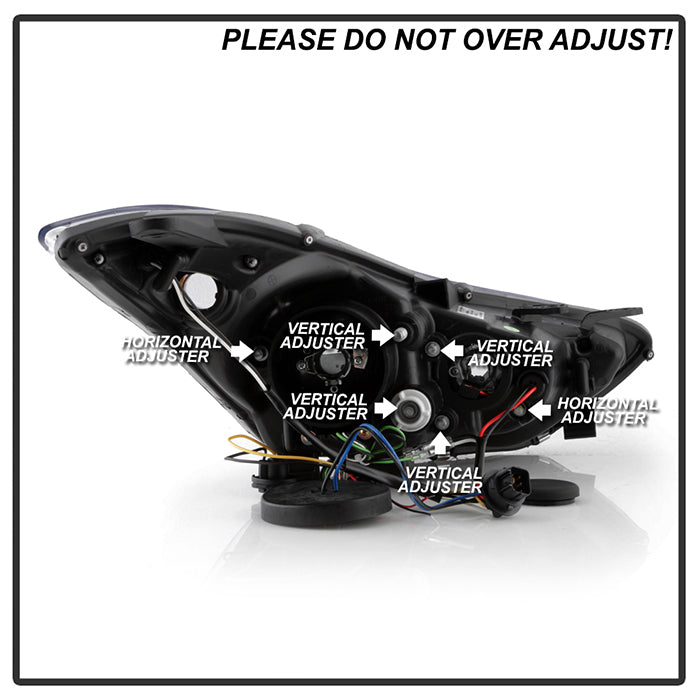 Spyder Hyundai Elantra 11-13 Projector Headlights LED Halo DRL Blk PRO-YD-HYELAN11-DRL-BK 5073662