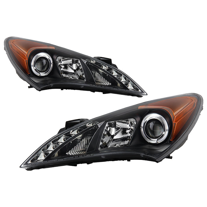 Spyder Hyundai Genesis 10-12 Projector Halogen Model- LED Halo DRL Blk PRO-YD-HYGEN09-DRL-BK 5034250