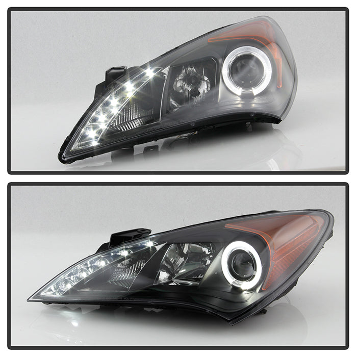 Spyder Hyundai Genesis 10-12 Projector Halogen Model- LED Halo DRL Blk PRO-YD-HYGEN09-DRL-BK 5034250