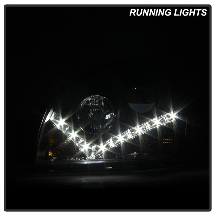 Spyder Hyundai Tucson 04-09 Projector Headlights DRL Black High H1 Low H1 PRO-YD-HYTUC04-DRL-BK 5029447