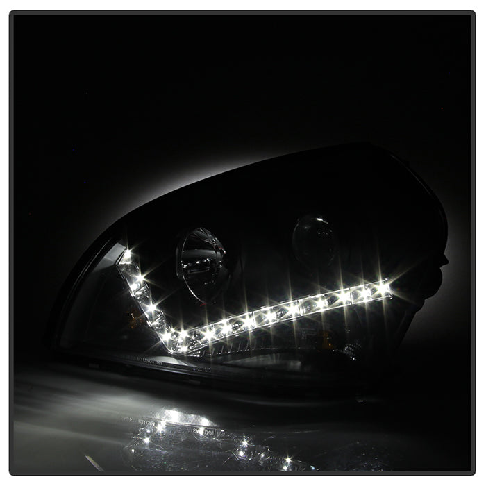 Spyder Hyundai Tucson 04-09 Projector Headlights DRL Black High H1 Low H1 PRO-YD-HYTUC04-DRL-BK 5029447