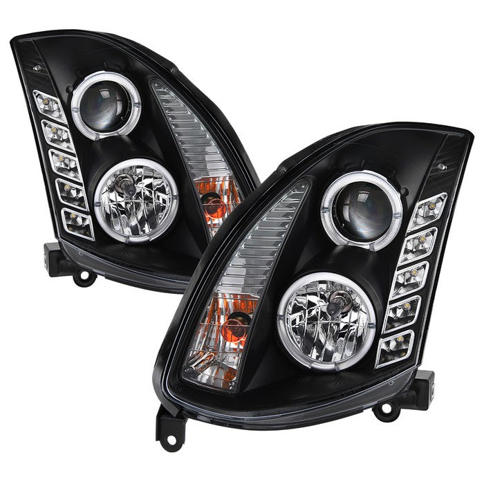 Spyder Infiniti G35 03-07 2DR Projector Halogen - LED Halo DRL Blk High H4 PRO-YD-IG35032D-DRL-BK 5011060