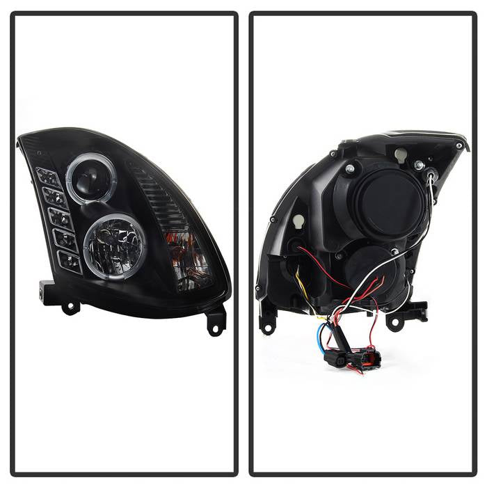 Spyder Infiniti G35 03-07 2DR Projector Halogen - LED Halo DRL Blk High H4 PRO-YD-IG35032D-DRL-BK 5011060