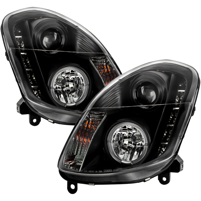 Spyder Infiniti G35 03-04 4DR Projector Halogen - LED Halo DRL Blk High H4 PRO-YD-IG35034D-DRL-BK 5031747