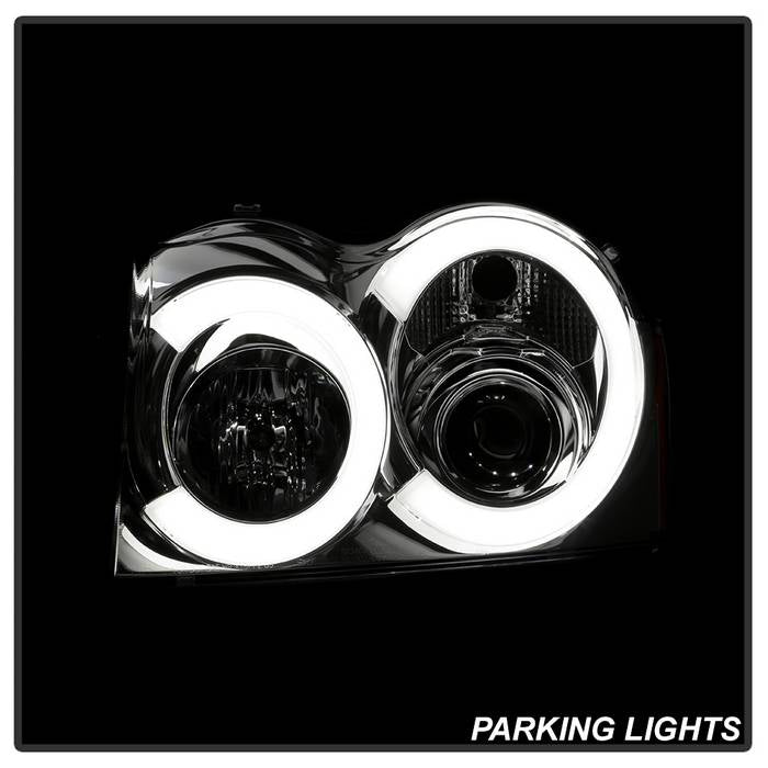 Spyder 05-07 Jeep Grand Cherokee - Light Bar Projector Headlights - Chrome - PRO-YD-JGC05V2-LB-C 5086112
