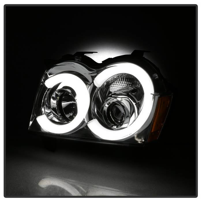 Spyder 05-07 Jeep Grand Cherokee - Light Bar Projector Headlights - Chrome - PRO-YD-JGC05V2-LB-C 5086112