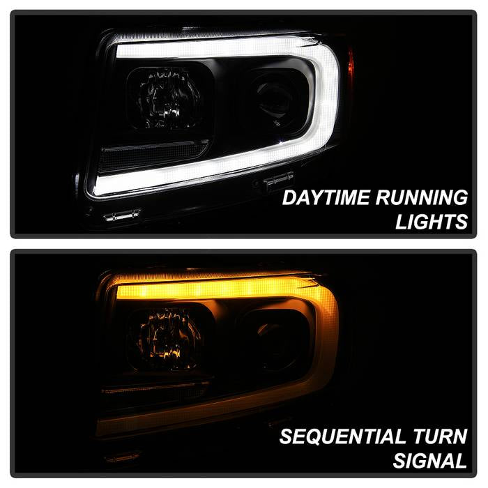 Spyder 11-13 Jeep Grand Cherokee - Light Bar Proj Headlights - Halo Model - Blk - PRO-YD-JGC11-LB-BK 5085795