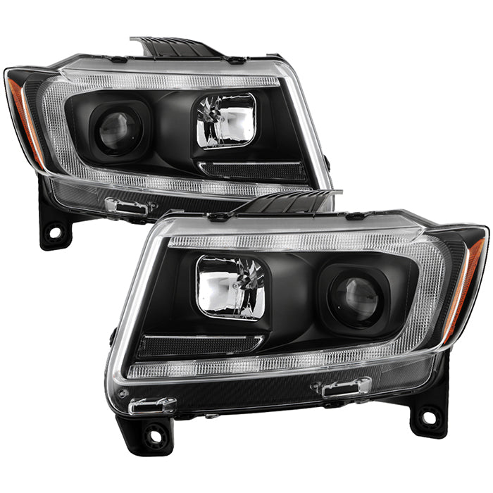 SPYDER 11-13 Jeep Grand Cherokee (Xenon/HID Model Only) Light Bar Projector Headlights - Black 5087737