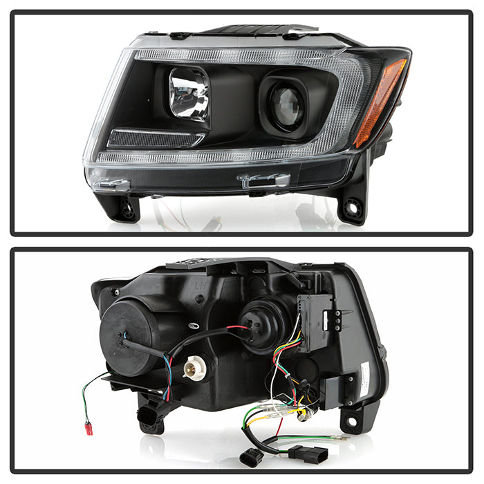SPYDER 11-13 Jeep Grand Cherokee (Xenon/HID Model Only) Light Bar Projector Headlights - Black 5087737