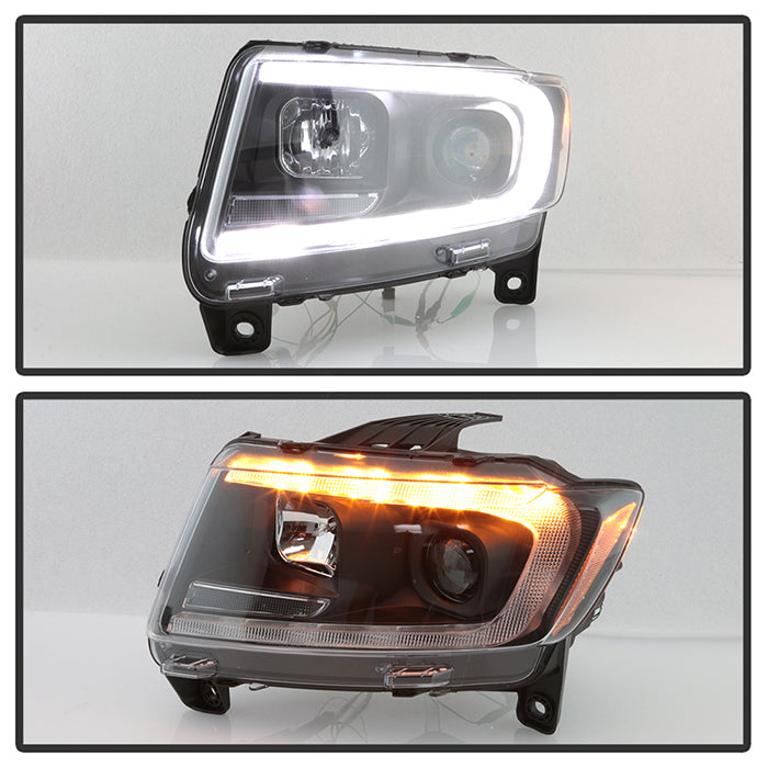 SPYDER 11-13 Jeep Grand Cherokee (Xenon/HID Model Only) Light Bar Projector Headlights - Black 5087737