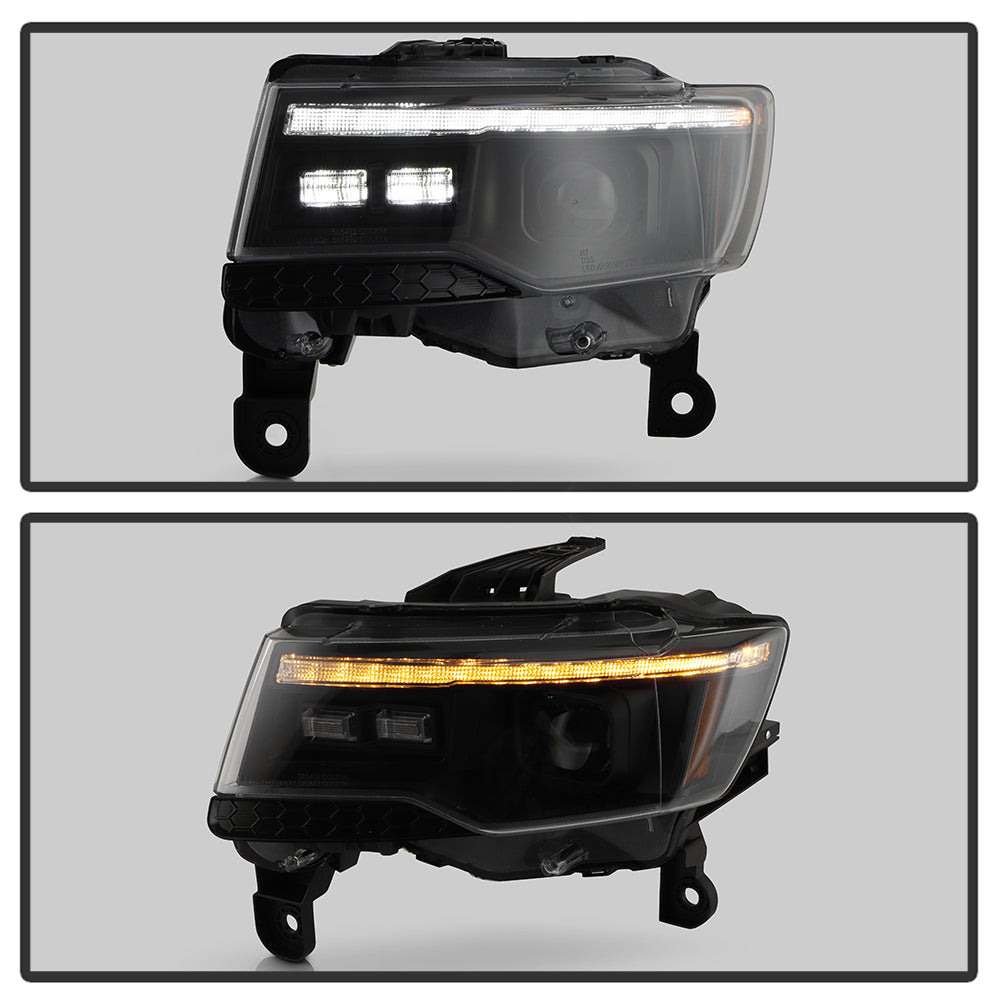 SPYDER 14-21 Jeep Grand Cherokee Proj Headlights - Halogen Model Only - PRO-YD-JGC14HALSI-SBGR-BK 5088949