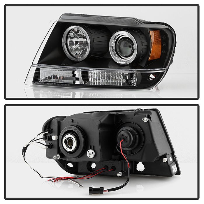 Spyder Jeep Grand Cherokee 99-04 Projector Headlights LED Halo LED Blk - PRO-YD-JGC99-HL-BK 5011145
