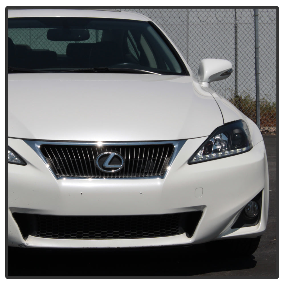 Spyder Lexus IS 250/350 2006-2010 Projector Headlights DRL Black PRO-YD-LIS06-DRL-BK 5080059