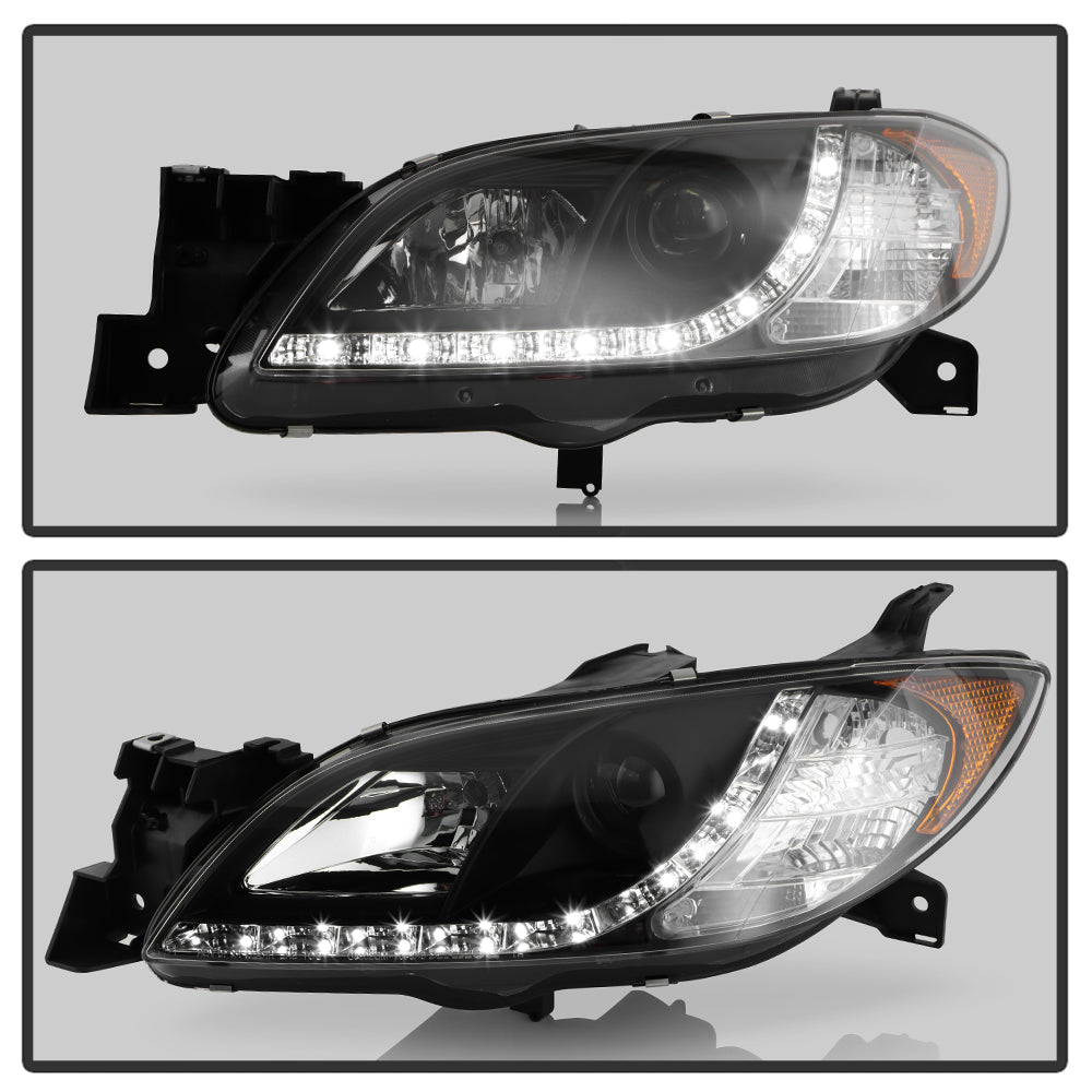 Spyder Mazda 3 04-08 4Dr Sedan Projector Headlights Halogen - DRL Blk PRO-YD-M304-DRL-BK 5017451