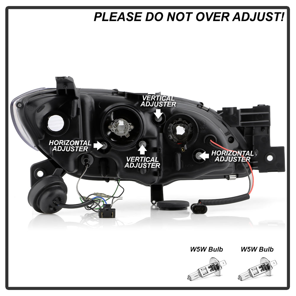 Spyder Mazda 3 04-08 4Dr Sedan Projector Headlights Halogen - DRL Blk PRO-YD-M304-DRL-BK 5017451