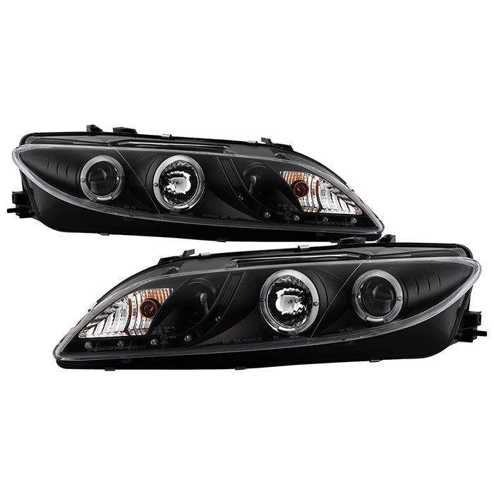 Spyder Mazda 6 03-05 With Fog Lights Projector Headlights LED Halo DRL Blk PRO-YD-M603-FOG-DRL-BK 5042538
