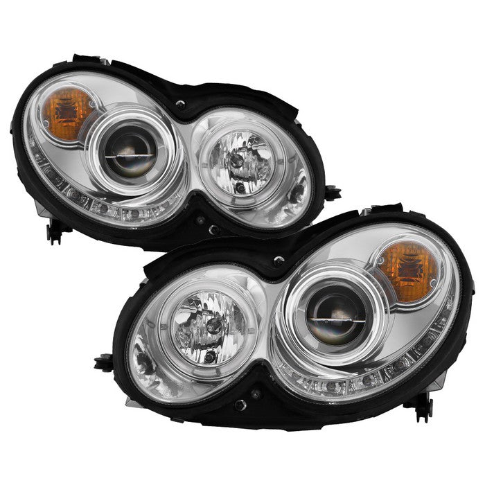 Spyder Mercedes Benz CLK 03-09 Projector Halogen Model- LED Halo DRL Chrm PRO-YD-MBCLK03-DRL-C 5038029