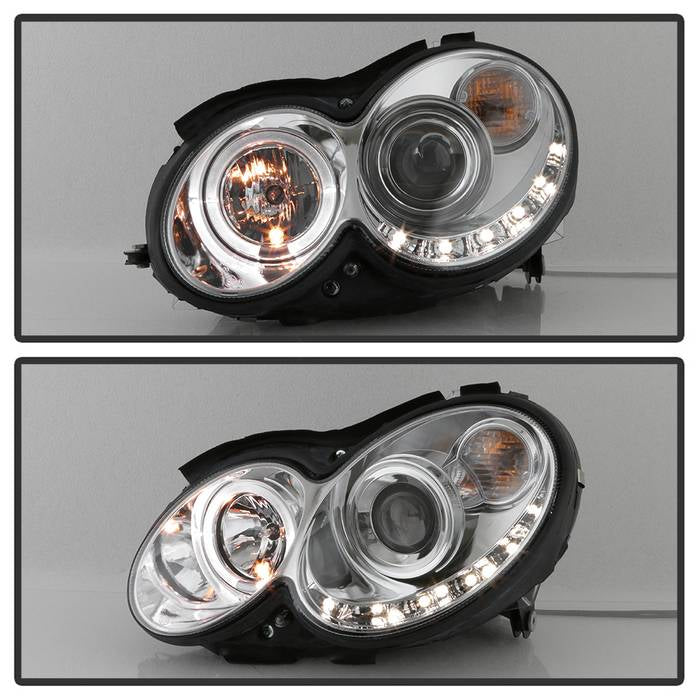Spyder Mercedes Benz CLK 03-09 Projector Halogen Model- LED Halo DRL Chrm PRO-YD-MBCLK03-DRL-C 5038029