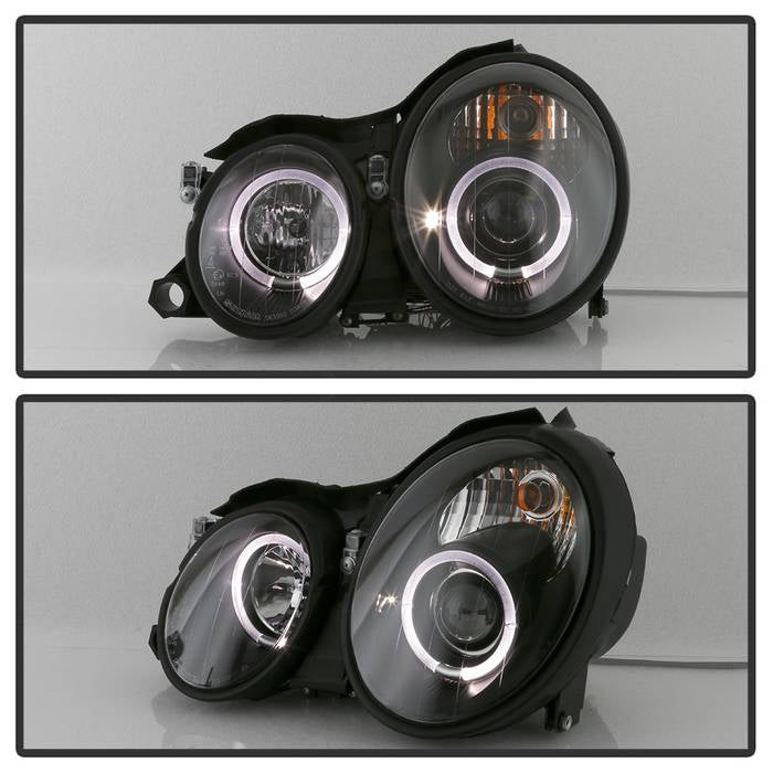 Spyder Mercedes Benz CLK 98-02 Projector Headlights Halogen Model- LED Halo Blk PRO-YD-MBCLK98-HL-BK 5011176