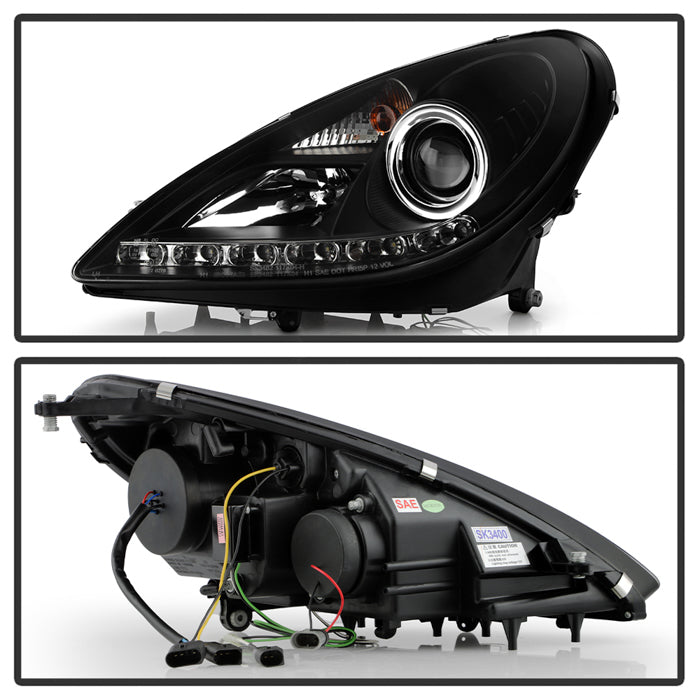 Spyder Mercedes Benz SLK 05-10 Projector Headlights Halogen Model- DRL Blk PRO-YD-MBSLK05-DRL-BK 5032546