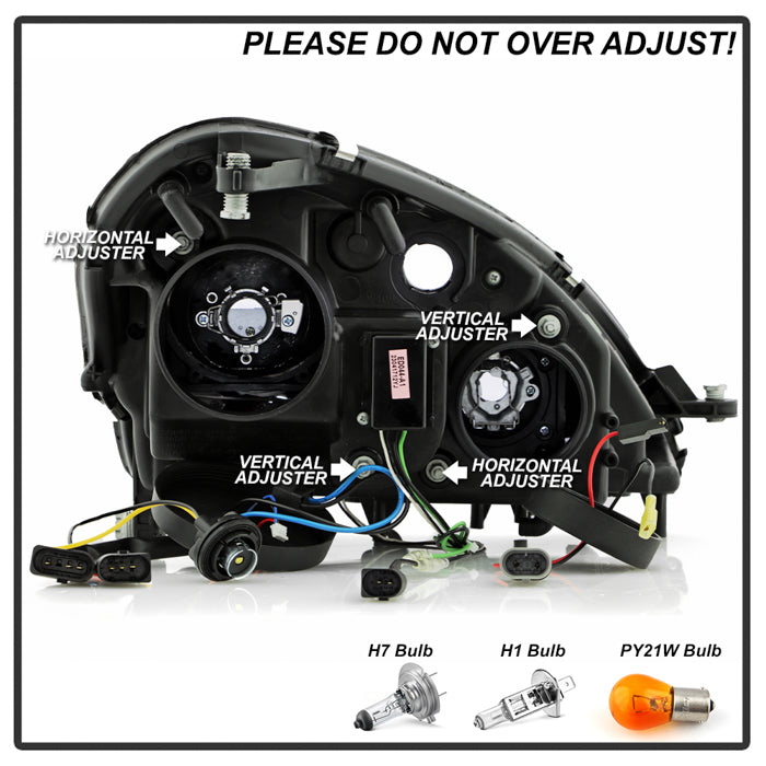 Spyder Mercedes Benz SLK 05-10 Projector Headlights Halogen Model- DRL Blk PRO-YD-MBSLK05-DRL-BK 5032546